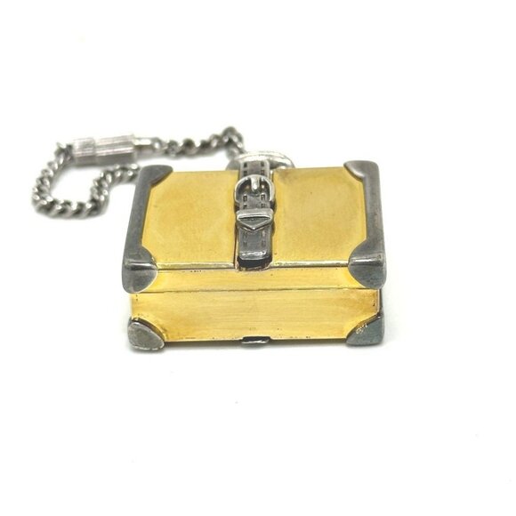 GUCCI Old Gucci Trunk Key Holder Bag Charm Metal Gold x Silver - Picture 11 of 13